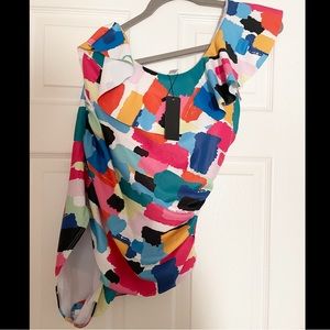 SOLD Bright Colorful Tummy Control One Piece
